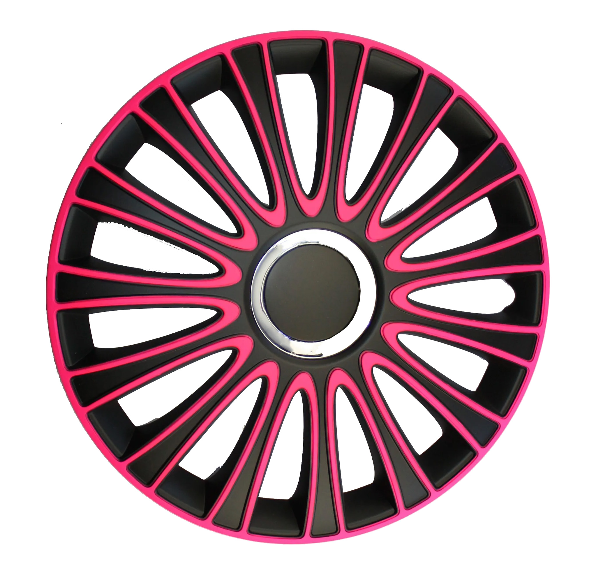 Eine Radkappe Lemars in schwarz-pink.