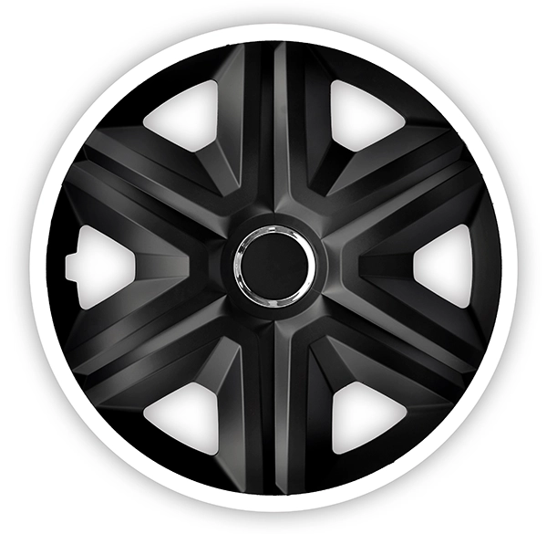 Eine Frontaufnahme der Radkappe Modell RKK21 in schwarz-weiss.