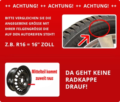 Es wird ein Reifen gezeigt und dem Hinweiss, wo man die Groesse erkennt.