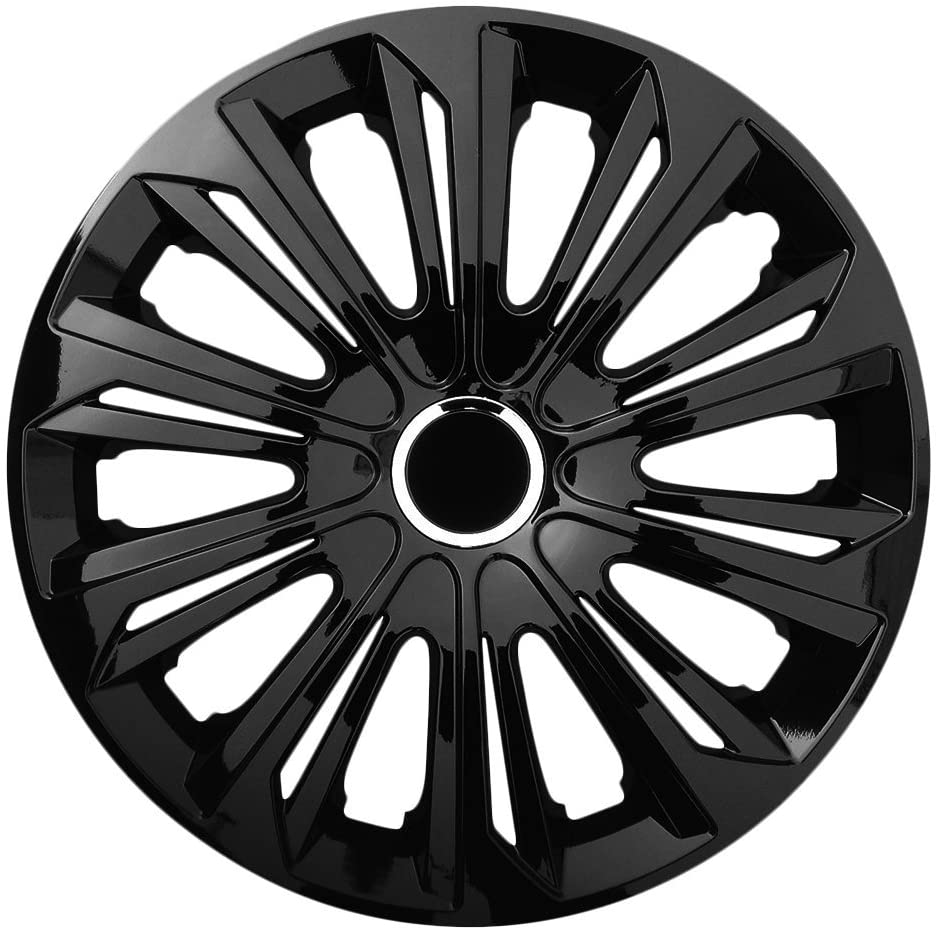 Eine Frontaufnahme der Radkappe Modell RKK06 in schwarz.