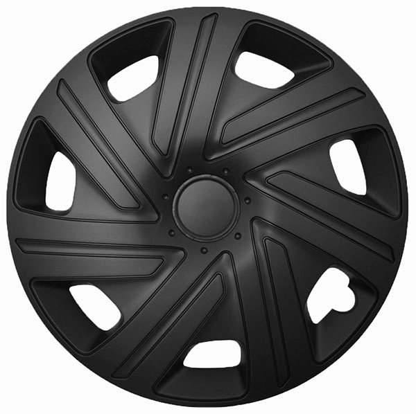 Eine Frontaufnahme der Radkappe Modell RKK07 in schwarz
